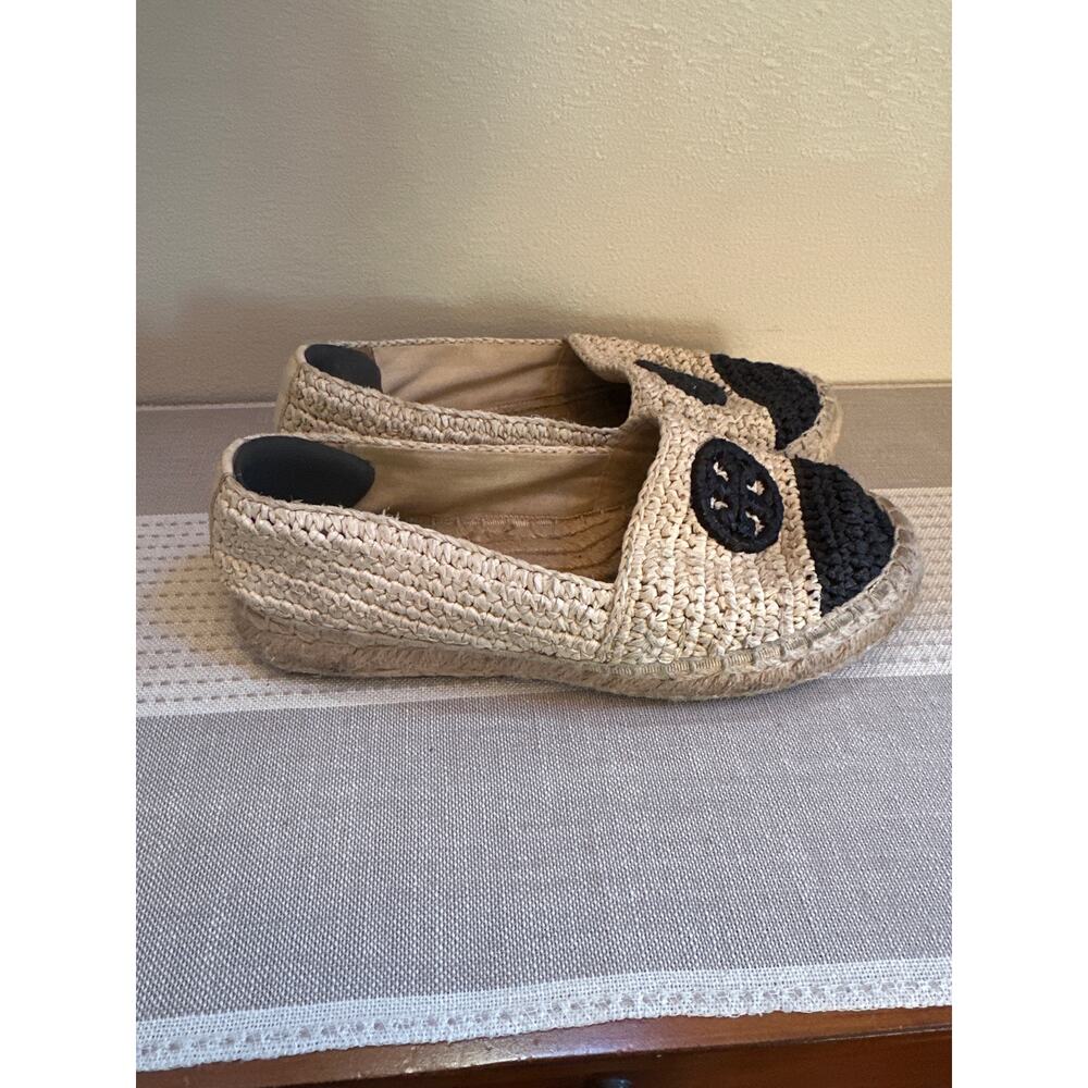 Tory Burch Espadrilles in Tan and Black Raffia size 6 - Picture 3 of 7